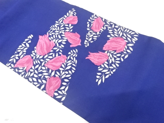 JAPANESE KIMONO / ANTIQUE NAGOYA OBI / SILK / WOVEN ROSE